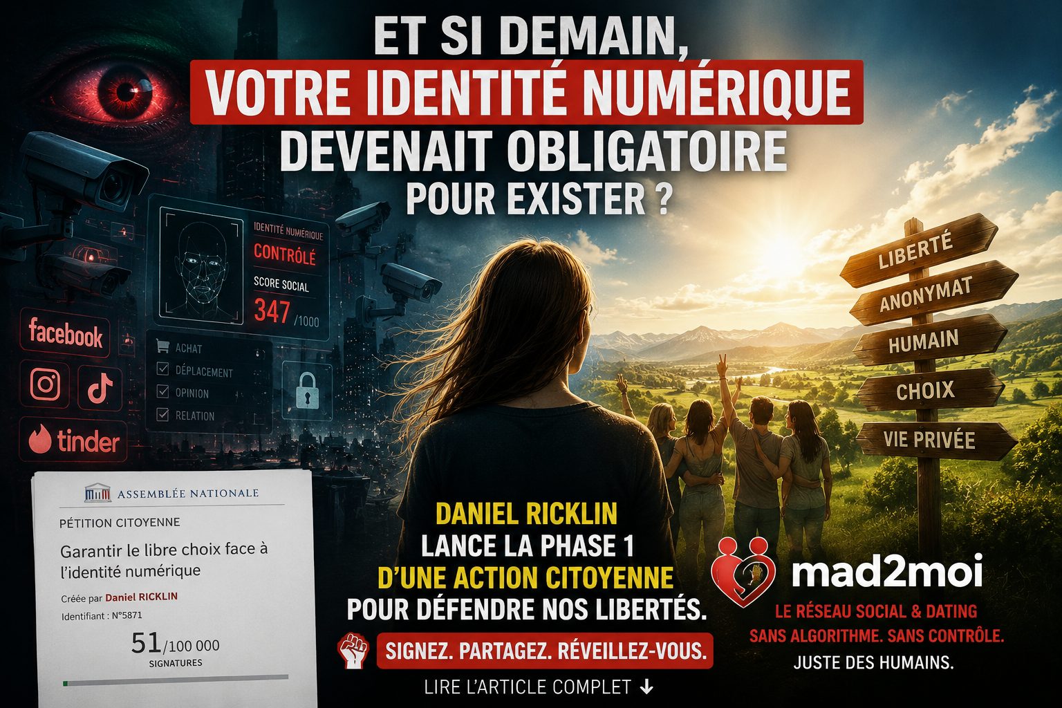 Identité numérique et liberté : la pétition citoyenne lancée par le fondateur de Mad2Moi